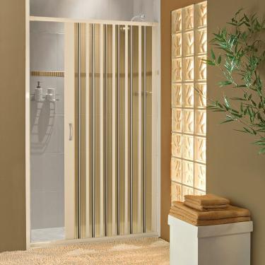 Imagem de Porta Box Sanfonada Para Chuveiro Pvc 70x185cm Bege