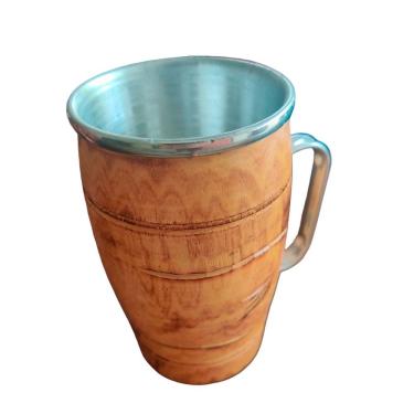 Imagem de Caneca Termica De Madeira Artesanal Rústica 300ml