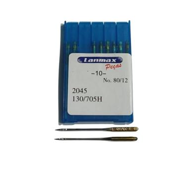 Imagem de Agulha Para Máquina Doméstica 2045 Nº 12 Lanmax - Pct 10 Unidades