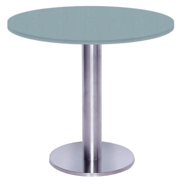Imagem de Mesa Beta Big Inox 75 Cm (alt) Disco Redondo Tampo Mdp Redondo 80 Cm (larg) X 2,50 Cm (alt) Cinza