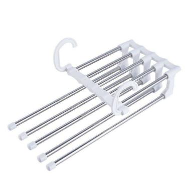 Imagem de Kit 3 Cabides Organizadores Para Calças Inox Durável Prático