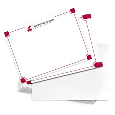 Imagem de Desert Cactus Washington State University Pacote com 10 cartões de papelaria WSU Cougars Cougs inclui envelopes memorando festa de agradecimento (cartão 4b)