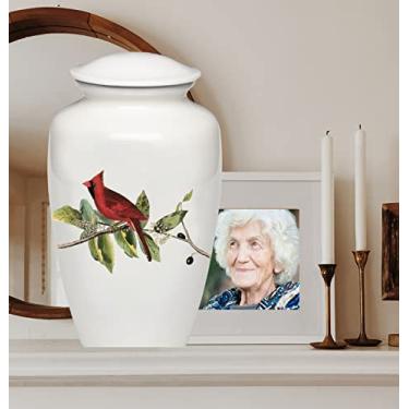 Imagem de Liliane Memorials Urna De Cremação Funerária Cardinal - Para Cinzas Humanas, Feita À Mão Em Alumínio, Adequada Sepultamento Cemitérios Ou Nichos, Tamanho Grande, Restos Mortais Adultos Até 90 Kg