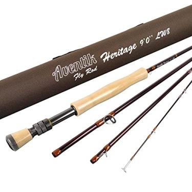 Imagem de Aventik Vara de Pesca com Mosca Heritage - Qualidade E Simplicidade Americanas - 4 Peças 9 Pés Im8 Carbon Blank Classic Forgiving Medium Fast Action Fly Rod (9'0'' Lw7)