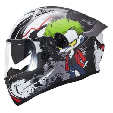 Imagem de VCOROS Capacete De Motocicleta Integral X9 Com Viseira Solar Interna, Aprovado Pela Dot, Corrida Para Motociclistas Rua (Alien, M)