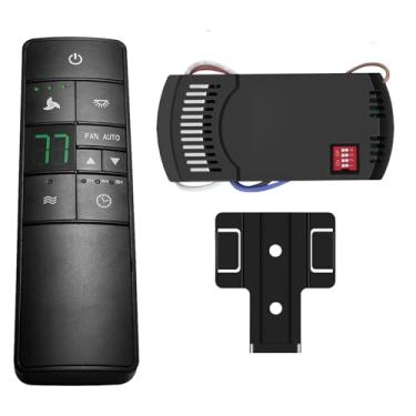 Imagem de UBORSY Kit De Controle Remoto Termostático Para Ventilador Teto Hampton Bay Com Suporte Parede Hunter Home Decorators Harbor Breeze, Dimmer Luz 3 Velocidades, Substituição Temporizador Hd3 Tr222A 98