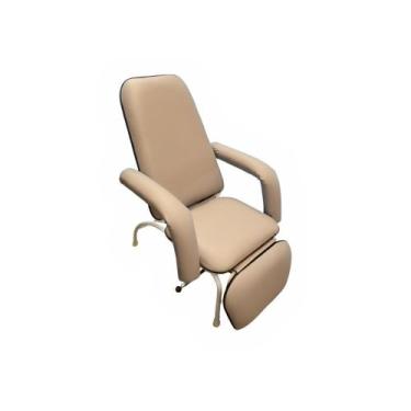 Imagem de Poltrona Reclinável Hospitalar Descanso Standard Bege Perfil Preto - M