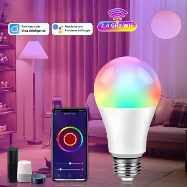 Imagem de Lâmpada Inteligente WiFi E27 220V 110V 10W 15W 20W Luz RGB Regulável 2