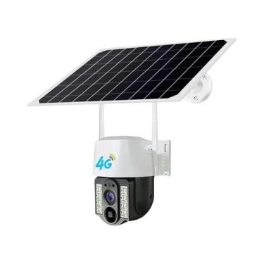 Imagem de Câmera IP Externa De Lente Dupla 4G Movida a Energia Solar Com Detecçã