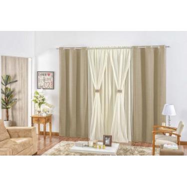 Imagem de Cortina Rústica - Casa Artuz, 3m, Cáqui