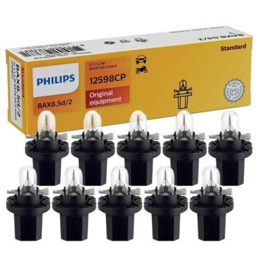 Imagem de Kit 10 Lâmpada Philips Standard Base Plástica 1.2w 12v BAX8,5d/2 black