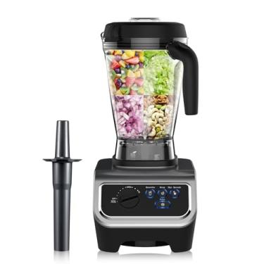 Imagem de iCucina Liquidificador de 1500 W para cozinha com programas de mistura pré-definidos, liquidificador profissional resistente de 1,8 g para smoothies, sopas, molhos, manteigas de nozes, frasco Tritan