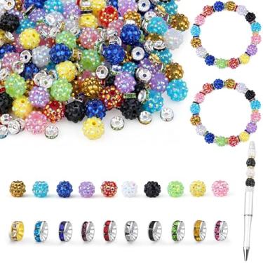 Imagem de LAIDANLA 10 cores mistas, 250 peças, 12 mm, contas soltas redondas de resina de 8 mm para fazer joias faça você mesmo, canetas com contas, pulseiras, colares, brincos