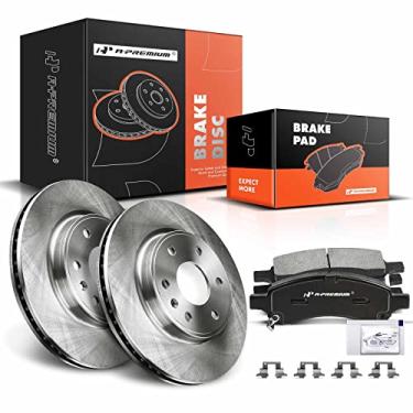 Imagem de A-Premium Kit De Rotores Freio A Disco Ventilados Dianteiros 12,80" (325 Mm) + Pastilhas Cerâmica Compatíveis Com Modelos Selecionados Buick, Chevy, Gmc E Saturn - Enclave 2008-2017, Traverse, Outlo