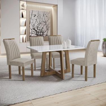 Imagem de Conjunto Mesa Arizona 120cm com 4 Cadeiras Arizona Tampo Smart Plus co