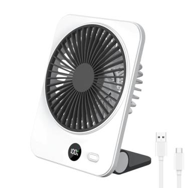 Imagem de ANNISITE Ventilador magnético de cruzeiro, pequeno ventilador de cruzeiro portátil de 17,3 cm, alimentado por bateria, pendurado magneticamente nos tetos e paredes da cabine, resfriamento silencioso