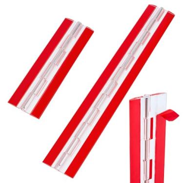 Imagem de BENECREAT Dobradiças autoadesivas de armário de 2 tamanhos, dobradiça de piano transparente com eixo de aço inoxidável, dobradiça dobrável de acrílico para tampa de aquário e suporte de exibição de