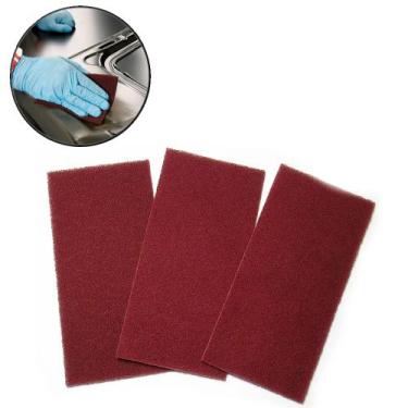 Imagem de Kit 3 Manta Abrasiva Media Polimento Vermelha 225x110mm Starfer