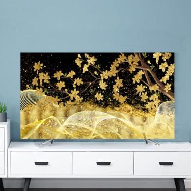 Imagem de Capa de TV All-Inclusive Protetor de Tela de TV Moderno Universal Curvado/Plano LED LCD Tv Capa Antipoeira Antiderrapante Montado na Parede Protetor de Tela de TV Decoração Home-Gold||40-43 polegadas
