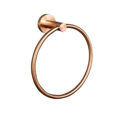 Imagem de Suporte de toalha de parede em aço inoxidável dourado escovado, gancho para roupão de banho, saboneteira, lava-louças, conjunto de banheiro (anel de toalha B)
