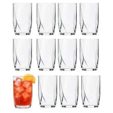 Imagem de Jogo Copos Topazio 360 Ml Nadir Vidro Suco Agua 12 Unidades - CRISTAR