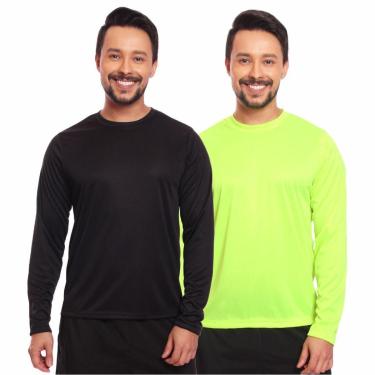 Imagem de Kit 2 Camisas Segunda Pele Proteção Solar Uv Térmica Corrida Bike-Masculino