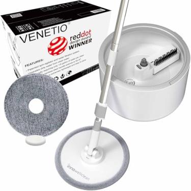 Imagem de Upgrade Your Cleaning Efforts with VENETIO iMOP Spin Mop and Bucket Set - Patented Filtration System for Deep Clean & Self-Cleaning - Microfiber Hardwood Floor Mop Perfect for Pet Owners (2 Pads)