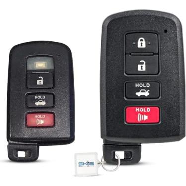 Imagem de Capa de substituição para chaveiro para Toyota Highlander Avalon Camry Corolla RAV4 com 4 botões de entrada sem chave para carro 2017 2018 2019