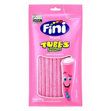 Imagem de Balas Fini Tubes Azedinhos Sabor Tutti Frutti 80g