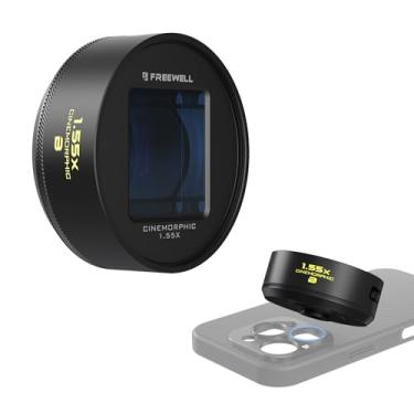 Imagem de Freewell Lente anamórfica azul 1,55x compatível com montagem de 17 mm para iPhone e Samsung - Lente cinematográfica para smartphone com visão ultralarga, brilho azul de ficção científica e qualidade