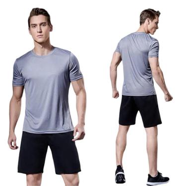 Imagem de Kit Shorts Bermuda Tactel TRAINING + Camiseta Academia Fitness MASCULINO PROTEÇÃO UV SOLAR MC 706-Masculino