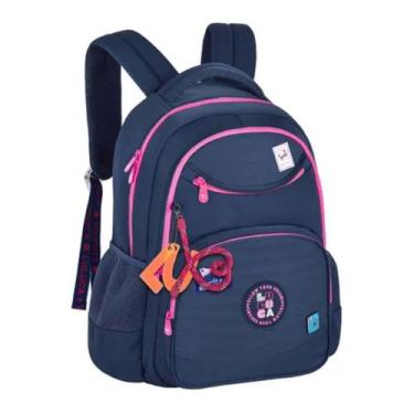 Imagem de Mochila Escolar Luluca Bolsa Feminina Juvenil Premium - Clio, Azul