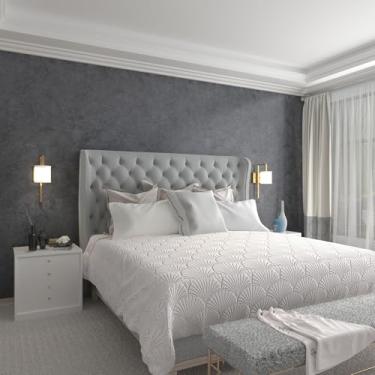 Imagem de 3yecao 40.6 cm × 1181 cm Tamanho Grande Extra Grosso Azul Escuro Cinza Concreto Papel de Parede Descasque e Cole 3D Cinza Concreto Papel de Contato Vinil Brilhante Industrial Cinza Adesivo Adesivo