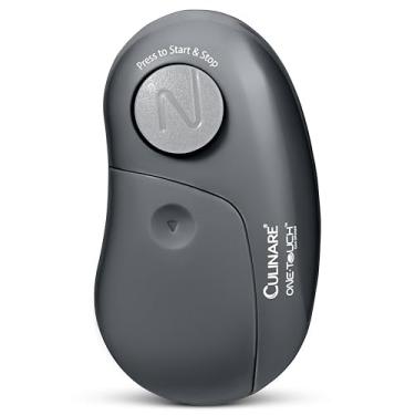 Imagem de Culinare Abridor de lata eletrônico de um toque, cinza, plástico/aço inoxidável, abridor automático de latas, operado por bateria/uso mãos-livres/remoção magnética da tampa, pilhas não incluídas