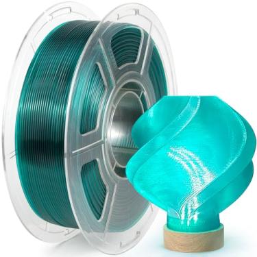 Imagem de IEMAI Filamento PETG transparente 1,75 mm, cristal de alta transparência azul oceano, filamento de impressora 3D transparente até 600 mm/s impressão, carretel de 1 kg para decoração de casa e projetos