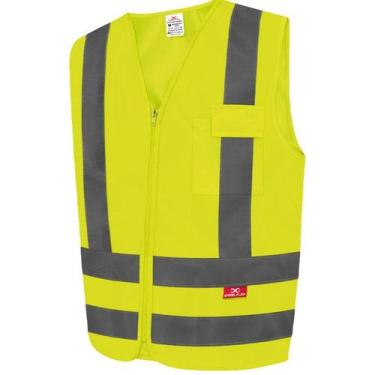 Imagem de Colete Refletivo Sinalização Transito com 1 bolso Steelflex, G, Verde 