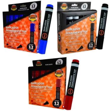 Imagem de Marcador Permanente Top Preto,Vermelho Azul Cd Cx C/12 Jocar