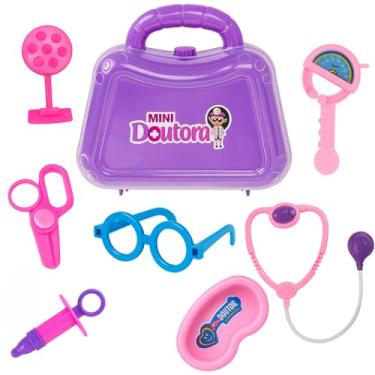 Imagem de Kit Médico Infantil Educativo com Maleta 7 Peças Brinquedo Interativo para Crianças Estimula Imaginação e Cuidados (Mini Doutora)