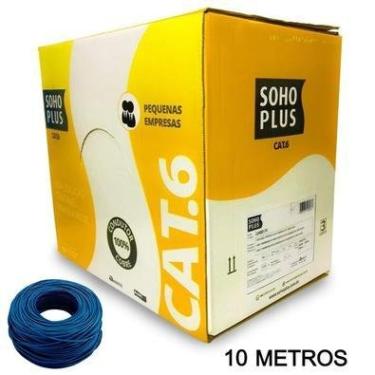 Imagem de 10 Metros De Cabo Rede Cat6 Sohoplus, Furukawa, 100% Cobre, Cor:azul