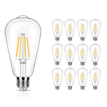 Imagem de Lâmpada LED WinSaled Edison ST19 4W 3000K 450lm E26, pacote com 12