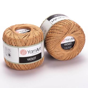 Imagem de YarnArt Violeta – Fio de crochê e tricô 100% algodão mercerizado – Fio de renda macio e durável para bordados, doilies e artesanato DIY – 1 novelo (50 g, 282 m) (5529)
