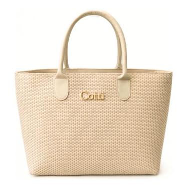 Imagem de Bolsa De Praia Feminina Cotti Com Bolso Interno Para Moedas, Bege