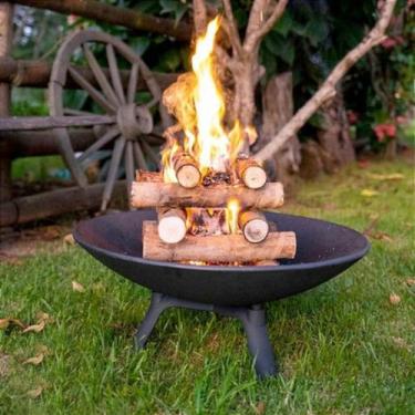 Imagem de Lenheiro Lareira de Ferro Fundido para Exterior - NossaKasa, Preto