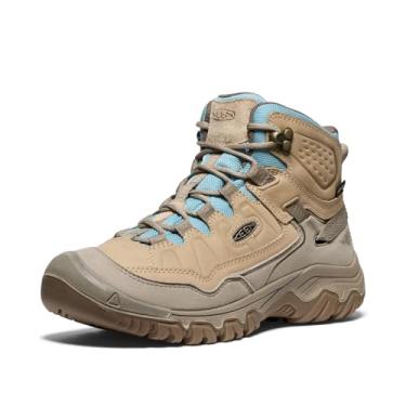 Imagem de KEEN Bota feminina Targhee 4 de altura média, durável, confortável, impermeável, Safári/Reef Waters, 34