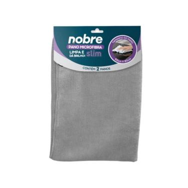 Imagem de Pano De Microfibra 60X80Cm  Pct C/2 Un  Cinza Slim - Nobre