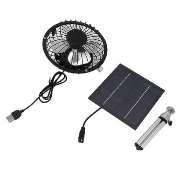 Imagem de Ventilador solar portátil 6W Solar Solar Power USB Dual Fan Powered Outdoor com Stand Streathable Stand Lightweight Compact para acampamento Pesca Home Office