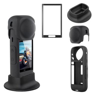 Imagem de Suporte Silicone + Case + Película Para Câmera Insta 360 X4