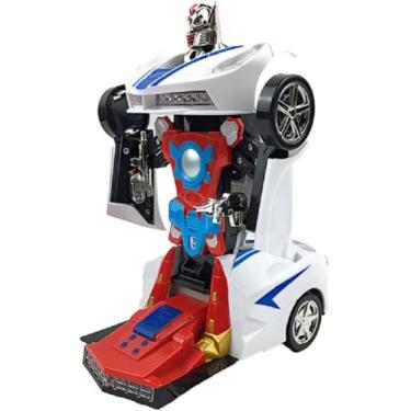 Imagem de Brinquedo Carrinho Policia Vira Robô Musica Luzes Infantil