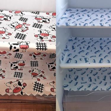 Imagem de Kit 6 Toalhas Para Geladeira Estampa Vaquinha e Pinguim Azul - JW SHOP