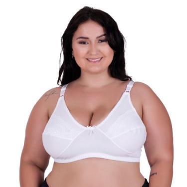 Imagem de Sutiã Plus Size sem Bojo Reforçado Sustentação de Cetinete Resistente 